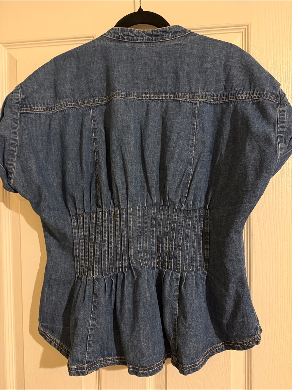 Pilcro Dark Blue Denim Button-Down Shirt - Picture 3 of 3